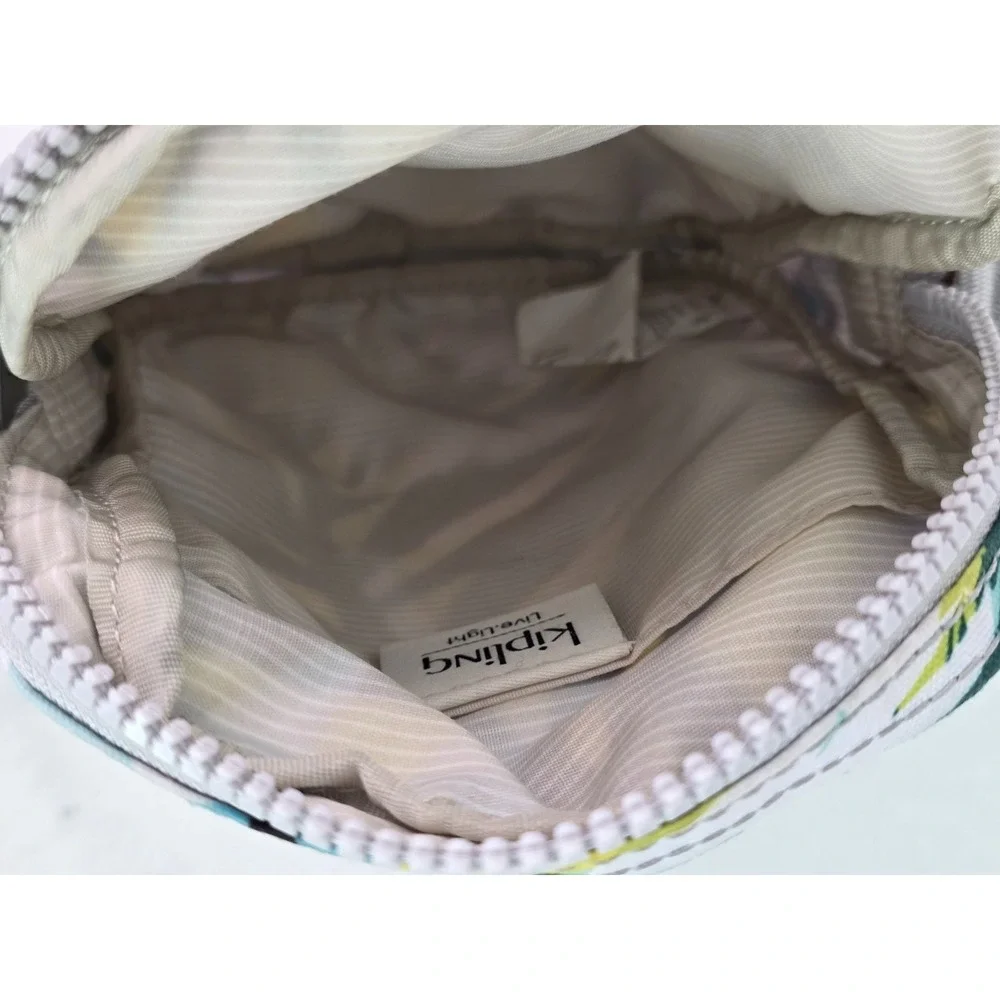 Kipling Small Crossbody Travel Bag‎ Gray Green Blue Zip Pocket Gorilla Keychain
